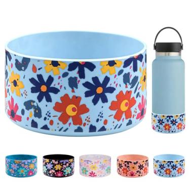 Imagem de HEYSKAY Garrafa protetora de silicone com base para tampa de bota para copo Stanley de 590 a 1180 ml, garrafa de água Hydro Flask de 340 a 680 g. Compatível com todas as garrafas de água com largura inferior de 7,2 cm