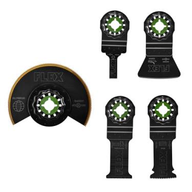 Imagem de FLEX Conjunto de lâminas de projeto de corte de ferramenta oscilante de 5 peças, corta madeira, madeira com pregos, metal, drywall, plástico, PVC- FAM40001-5