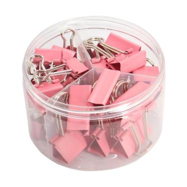 Imagem de Grampos de papel para fichário rosa, conjunto de tamanhos variados (pequeno, médio, grande) para escritório, escola e suprimentos domésticos