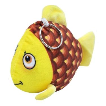 Imagem de Chaveiro Peixe Amarelo Pintas E Rosto Azul 16cm - Pelúcia