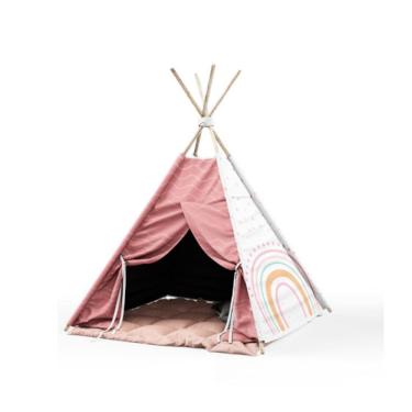 Imagem de Cabaninha/tenda/toca Infantil para Festa do Pijama Arco iris Boho