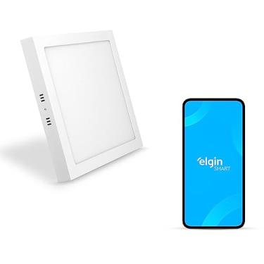 Imagem de Luminária Inteligente LED 18W 3000-6500K Elgin Wi-Fi Quadrada de Sobrepor compatível com Alexa e Google Home