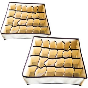 Imagem de Kit 2 Organizadores de Gaveta 24 Compartimentos Colméia Para Peças Íntimas Várias Divisórias Para Acessórios Otimiza Espaço Cueca Meia Luva Calcinha Sutiã Soutien Acessório Gravata Roupinha Bebê Neném