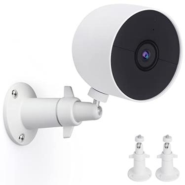Imagem de UYODM Suporte de parede compatível com Google Nest Cam externa ou interna, bateria - Suporte de montagem de segurança de rotação de 360° para câmera Nest com rosca de parafuso de 1/4, câmera não