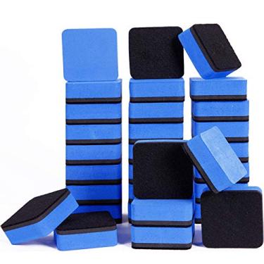 Imagem de Borrachas apagáveis a seco, pacote com 36 limpadores magnéticos de quadro negro para sala de aula escritório e casa, Azul, 1.97*1.97