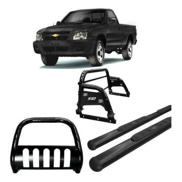 Imagem de Kit Quebra Mato Estribo Oval S10 94/2011 Preto - HOZZ