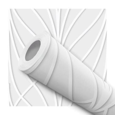 Imagem de Papel De Parede Vinílico Linhas Efeito Visual 3D Gesso Sala 2m - DELIQ