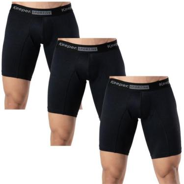 Imagem de Kit 3 cuecas boxer long leg mais compridas para corrida treinos academ