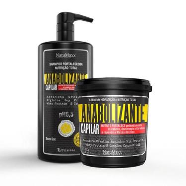 Imagem de Kit Anabolizante Capilar Shampoo 1 Litro + Máscara Creme Hidratação Ca