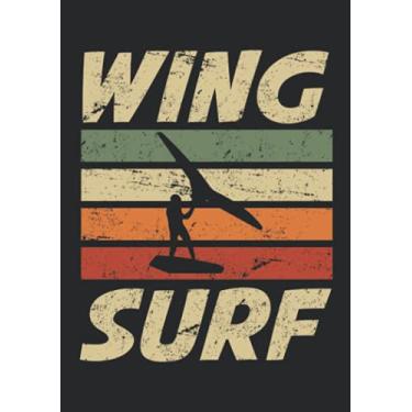 Imagem de Notizbuch A5 dotted, gepunktet mit Softcover Design: Retro Wingfoiler Wing Surf Wing Foil Geschenk Wassersport: 120 dotted (Punktgitter) DIN A5 Seiten