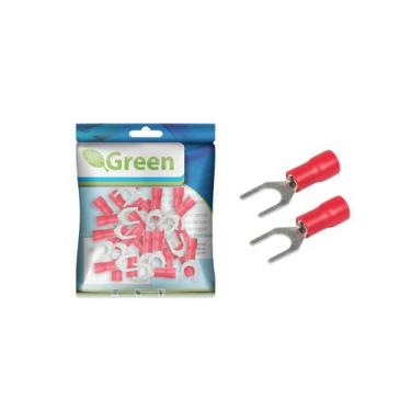 Imagem de 20X Terminal Forquilha 5 Pré-isolado Vermelho 0,5 Até 1,5mm² - GREEN
