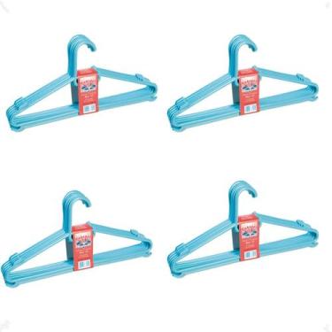Imagem de Kit 20 Cabide Infantil Bebe Azul 30x13,5 Reforçado Injeplastec