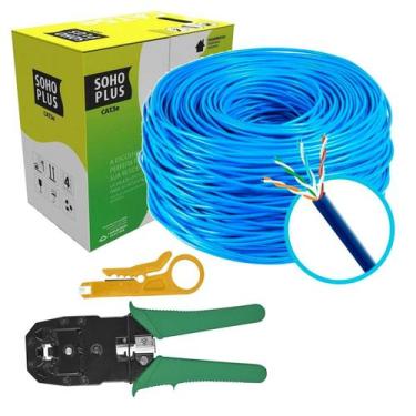 Imagem de Kit 100m Cabo Rede Furukawa  + Alicate De Crimpar Rj45 - MERCADAO DA I