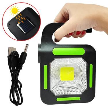 Imagem de Lanterna Lampião Luz De Emergência Carregamento Solar ou Cabo USB Luz 