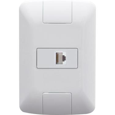 Imagem de Conjunto 4x2 com 1 Tomada RJ45 cat. 6 Tramontina Aria Branco
