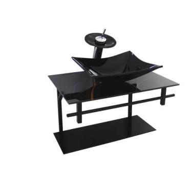 Imagem de Gabinete Vidro Banheiro 60Cm Retangular Ap Slim Mármore - Cubas E Gabi