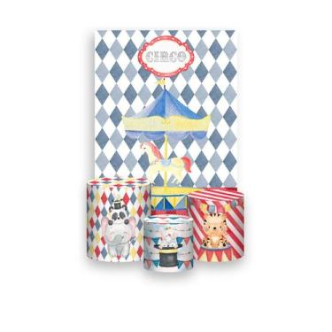 Imagem de Painel De Festa Vertical 1,50 x 2,20 + Trio De Capas Cilindro - Circo 