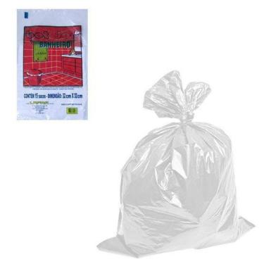Imagem de Sacos para Lixo Branco para Banheiro com 15 Sacos 32x32cm - Bom