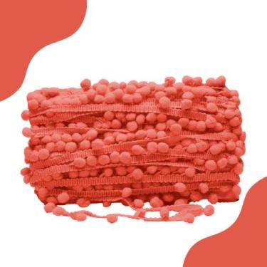 Imagem de Fita Pompom Coral 30mm Rolo Com 25 Metros - Nybc