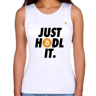 Imagem de Regata Feminina Just hodl it - Foca na Moda, Branco, G