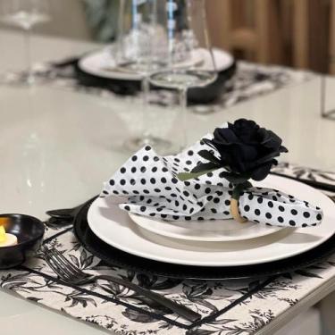 Imagem de Porta Guardanapo Flor Rosa Negra Artesanal - Unidade - Mesa Da Clau