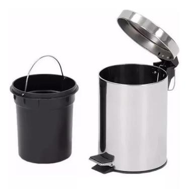 Imagem de Lixeira Inox Pedal Para Escritório Cozinha 5 Litros Ke Home - Ke home 