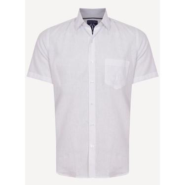 Imagem de Camisa Linho Aleatory Manga Curta Show Branca-Masculino
