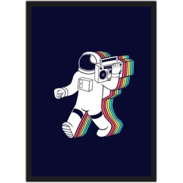 Imagem de Quadro Decorativo Astronauta Música Rádio Nerd Geek Decorações Com Mol