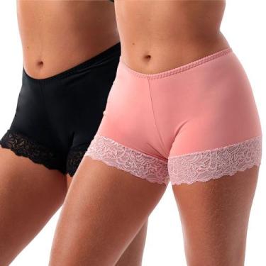 Imagem de Kit 2 Short Íntimo Com Renda Fristyle Segunda Pele Feminina, GG