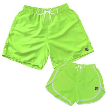 Imagem de Kit Short Neon Casal Mozão Namorados Ele E Ela Moda Praia - MP MODA MA