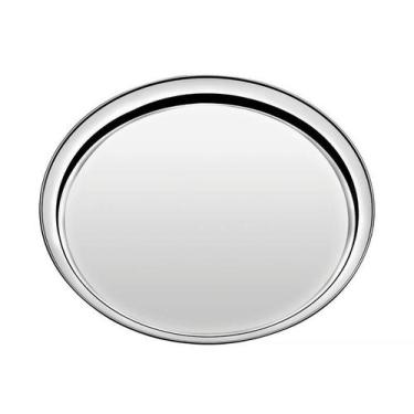 Imagem de Bandeja service em aco inox redonda 40 cm tramontina, Inox
