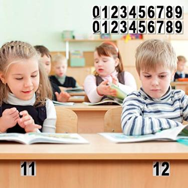 Imagem de iSYFIX Adesivos com números de vinil preto - 1,5 cm autoadesivo - 2 conjuntos - decalque premium com fundo branco para caixa de correio, placas, janela, porta, carros, caminhões, casa, negócios, endereço, interno ou externo