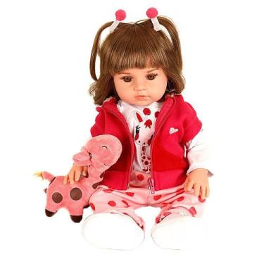 Imagem de Bebê Estilo Reborn Menina Silicone Pode Dar Banho com Kit - Cegonha Re