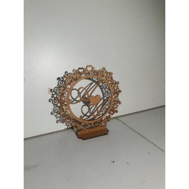 Imagem de Top de bolo em arabesco com iniciais - MDF
