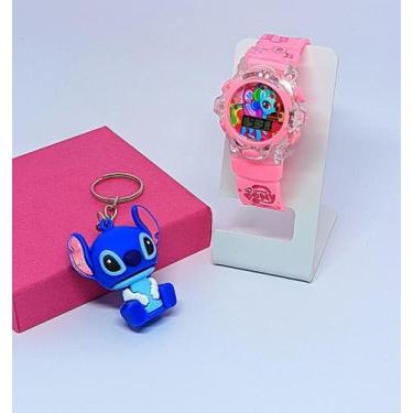 Imagem de Kit Relógio Infantil Digital Pisca Luz Led Menina Menino + Chaveiro Pe