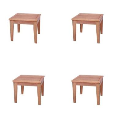 Imagem de Conjunto 4 Mesas de Centro Roma Madeira Maciça - Cedro Rosa
