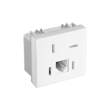 Imagem de Tomada Telebrás com Rj11 4 Fios Módulo Duplo Branco S30 - Simon