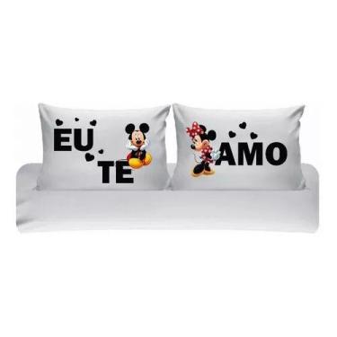 Imagem de Kit Fronhas Personalizadas Casal Namorados Mickey Minnie 04 - Loja Din