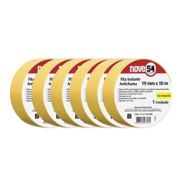 Imagem de Kit5 fita isolante 19mmx10m amarela 954 - VONDER