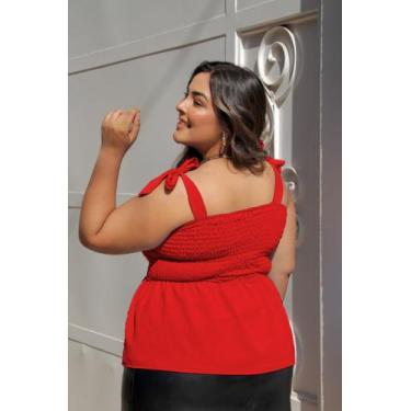 Imagem de Blusa Feminina Plus Size Batinha Alça Regata Ajustável Elástica Verão 