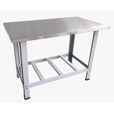 Imagem de Mesa de Serviço Industrial Aço Inox 70x70 - Kenok