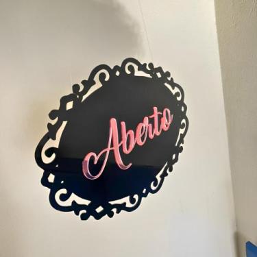 Imagem de Placa Aberto Fechado Em Acrílico Com Ventosa - Prime Laser , Preto Com