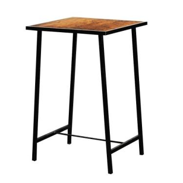 Imagem de Mesa Bar Bistrô Industrial 78cm Preta Madeira Imbuia - Don Castro Deco