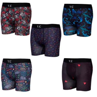 Imagem de Cueca Boxer Long Estampa Digital - Kit Com 5 Peças Sortidas - Vitoria 