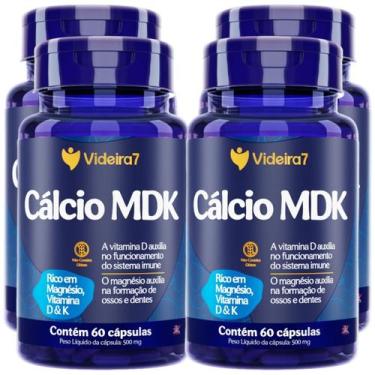 Imagem de Kit 4 calcio mdk magnésio vitamina d vitamina k 4x60 cápsulas - videir