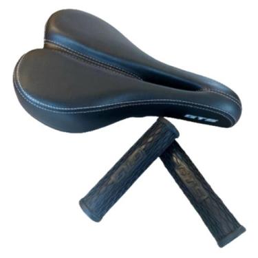 Imagem de Selim Mtb Bike Gts Banco Vazado Gel C/ Manoplas e Carrinho, Preto