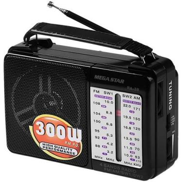 Imagem de Radio Portatil Megastar RA38 300 Watts P.M.P.O - Preto - Mega Star