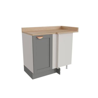 Imagem de Balcão de Canto Reto 1 Porta Arizona Cabecasa Madeiramadeira Branco/Cinza