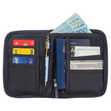 Imagem de Porta Documentos e Passaporte Organizador Viagem Carteira - PGB, Preto