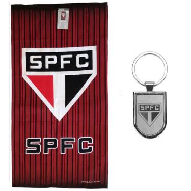 Imagem de Kit Presente São Paulo - Toalha De Banho + Chaveiro Oficial, Único, Ve